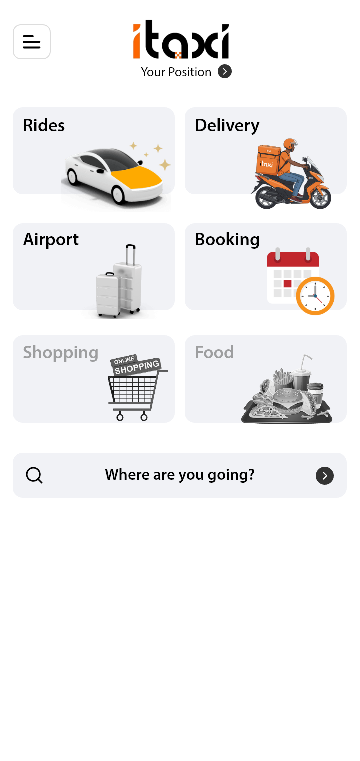 Passenger App screen